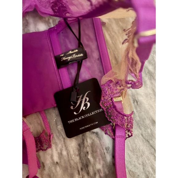 Honey Birdette $170 NWT Madison 32G Amethyst Corset Bra Top NEW - Picture 4 of 5